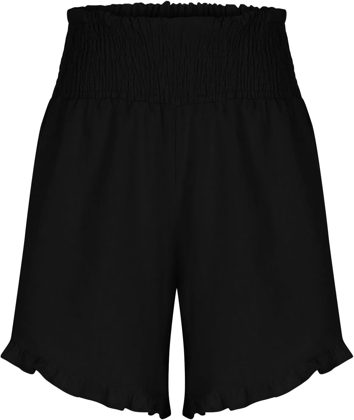 2024 Women's Tummy Control Yoga Shorts Summer Elastic Ruffled High Waist Running Pants Quick Dry Leisure Boho Shorts
