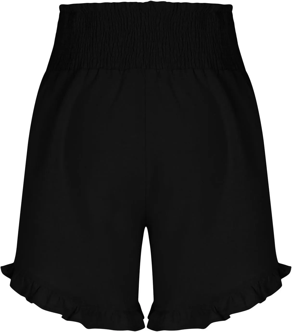 2024 Women's Tummy Control Yoga Shorts Summer Elastic Ruffled High Waist Running Pants Quick Dry Leisure Boho Shorts