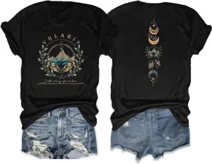 Acotar Velaris Night Court Shirt Women City of Starlight Vintage Book Gift Tees Stars Graphic Short Sleeve Tshirt Tops