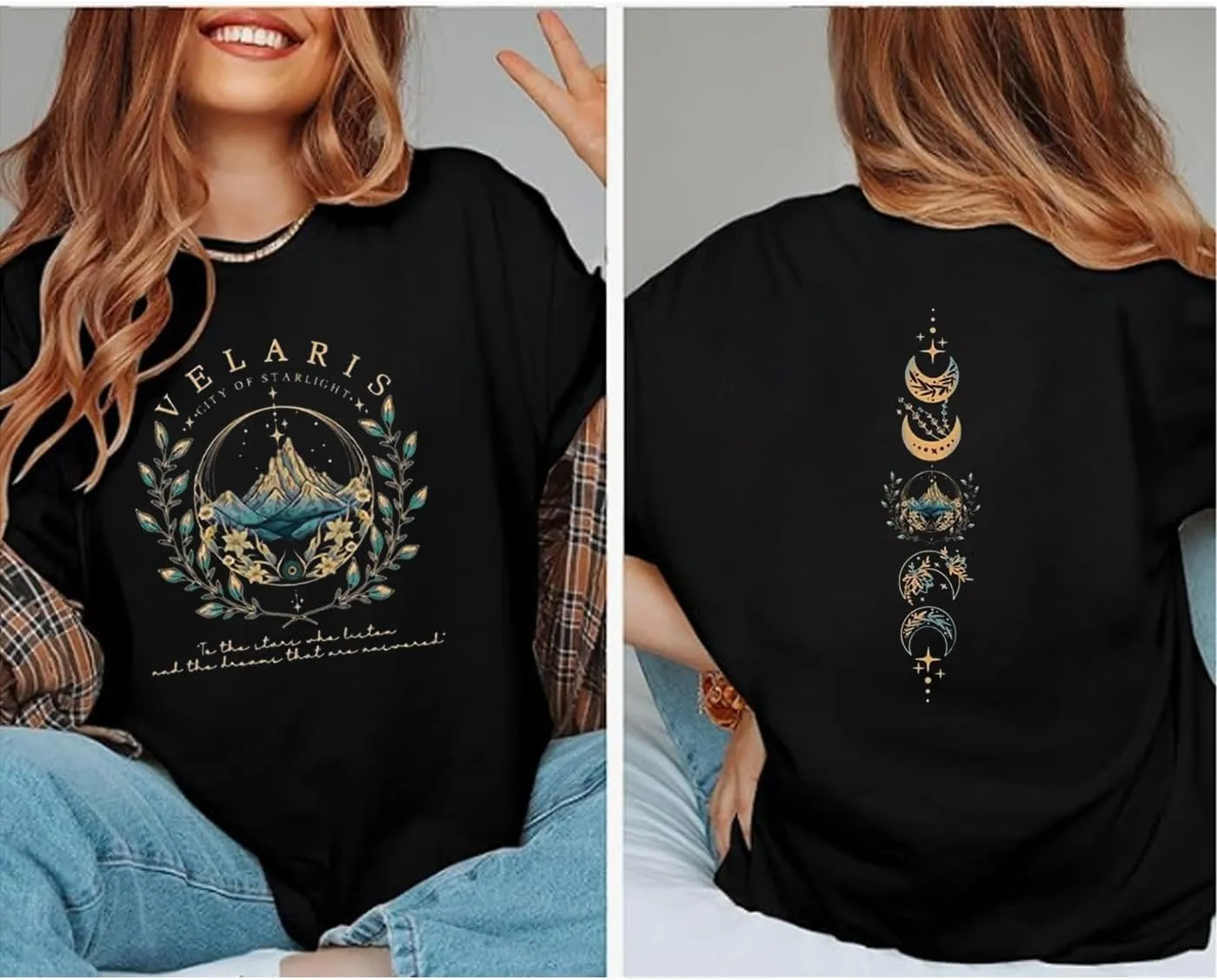Acotar Velaris Night Court Shirt Women City of Starlight Vintage Book Gift Tees Stars Graphic Short Sleeve Tshirt Tops
