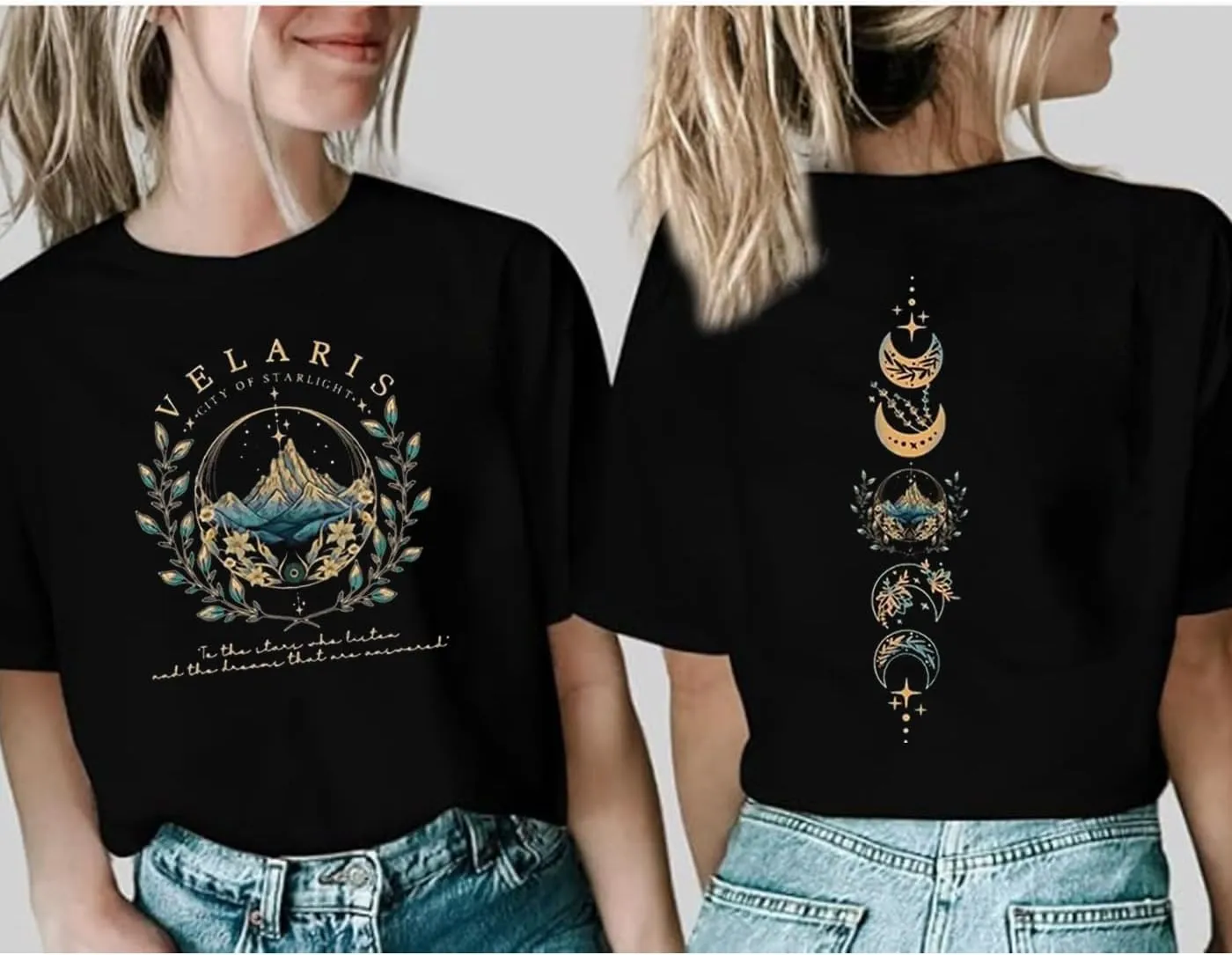 Acotar Velaris Night Court Shirt Women City of Starlight Vintage Book Gift Tees Stars Graphic Short Sleeve Tshirt Tops