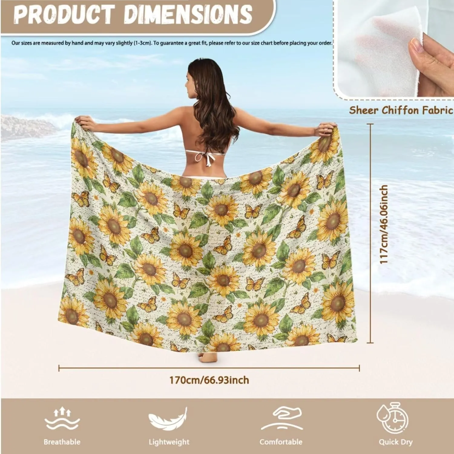 AFPANQZ Luxury Bikini & Sarong Cover Up Set Triangle Top with Long Wrap Quick Dry Fabric Pool Spa & Honeymoon Swimwear