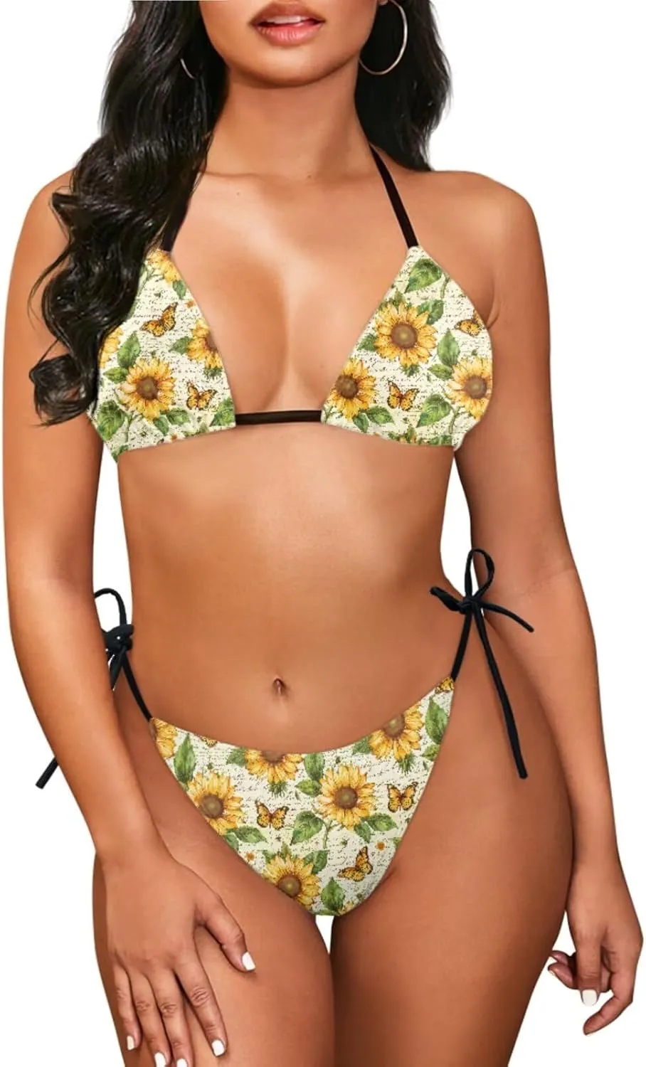 AFPANQZ Luxury Bikini & Sarong Cover Up Set Triangle Top with Long Wrap Quick Dry Fabric Pool Spa & Honeymoon Swimwear