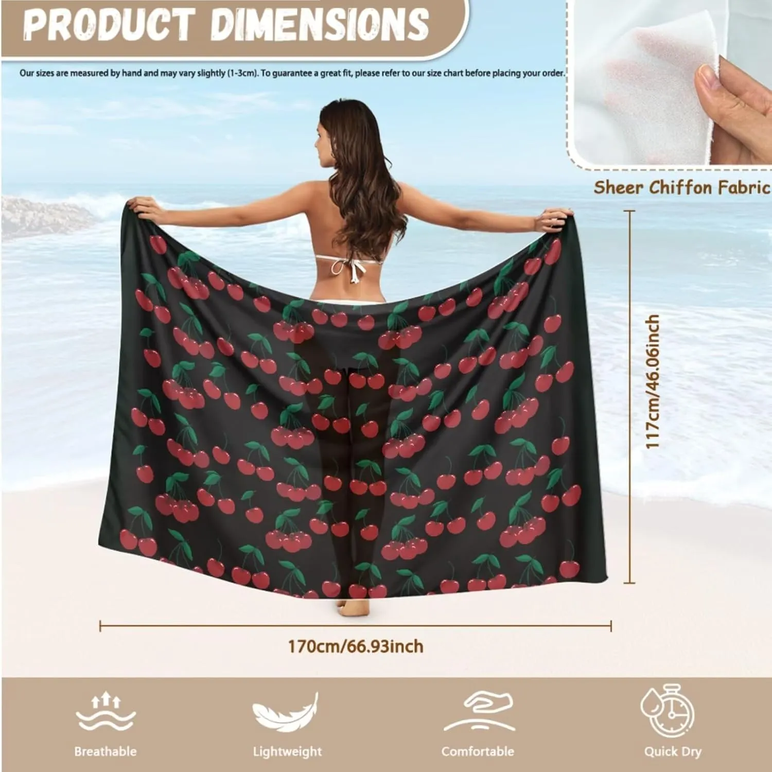 AFPANQZ Sexy Bikini Swimsuit with Matching Cover Up - Halter Triangle Top & Lightweight Chiffon Wrap for Spa/Cruise