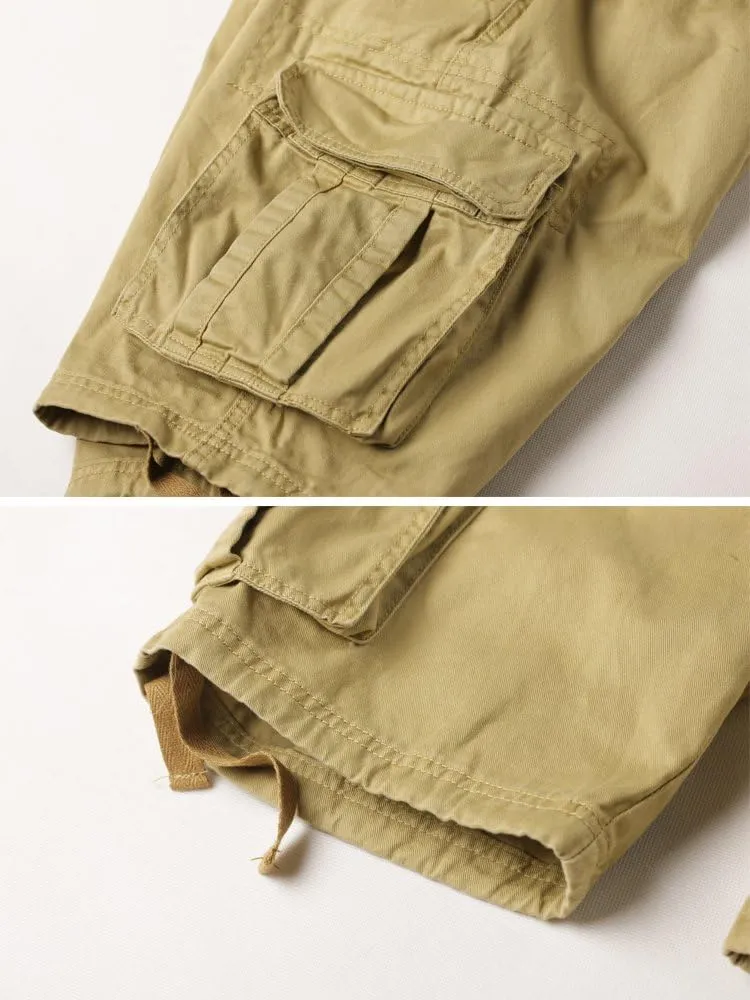 AKARMY Men's Camo Cargo Shorts Outdoor Multi-Pocket Cotton Casual Shorts with No Belt