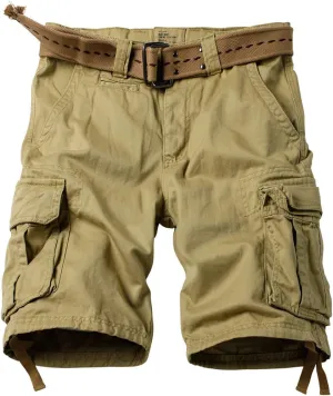 AKARMY Men's Camo Cargo Shorts Outdoor Multi-Pocket Cotton Casual Shorts with No Belt
