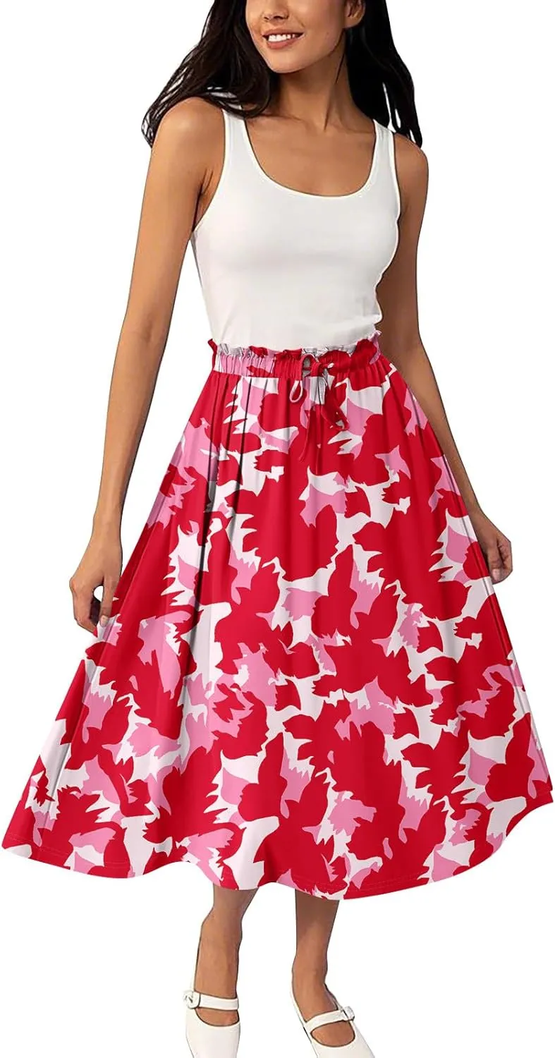 Aline Skirts for Women High Waist Flowy Maxi Skirt Long A-Line Skirt Boho Style