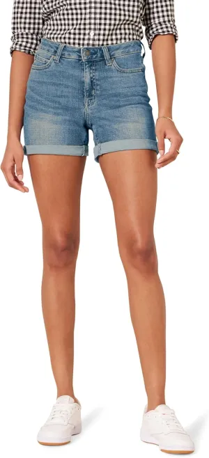 Amazon Essentials Women's Mid-Rise Slim Fit 4" Denim Shorts