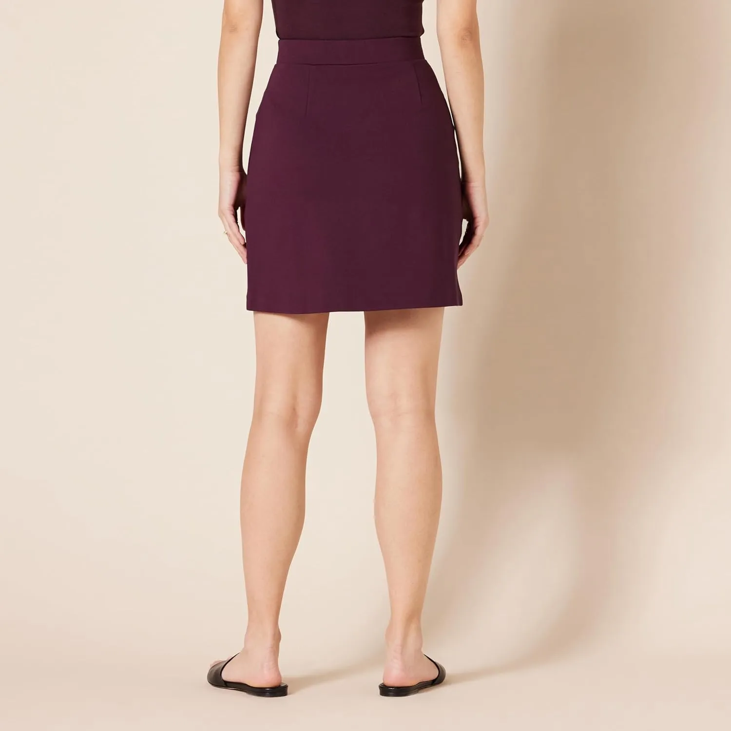 Amazon Essentials Women's Ponte Pull-On Mini Length A-Line Skirt