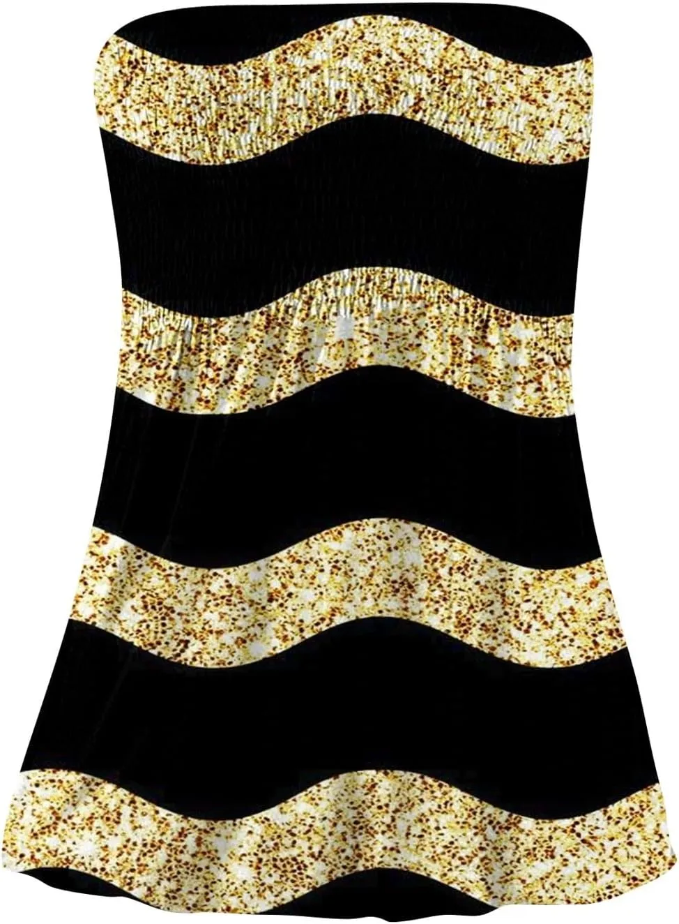 Bandeau Tops for Women Smocked Ruffled Sleeveless Bandeau Floral Print Strapless Tube Tops Business Casual Tanks