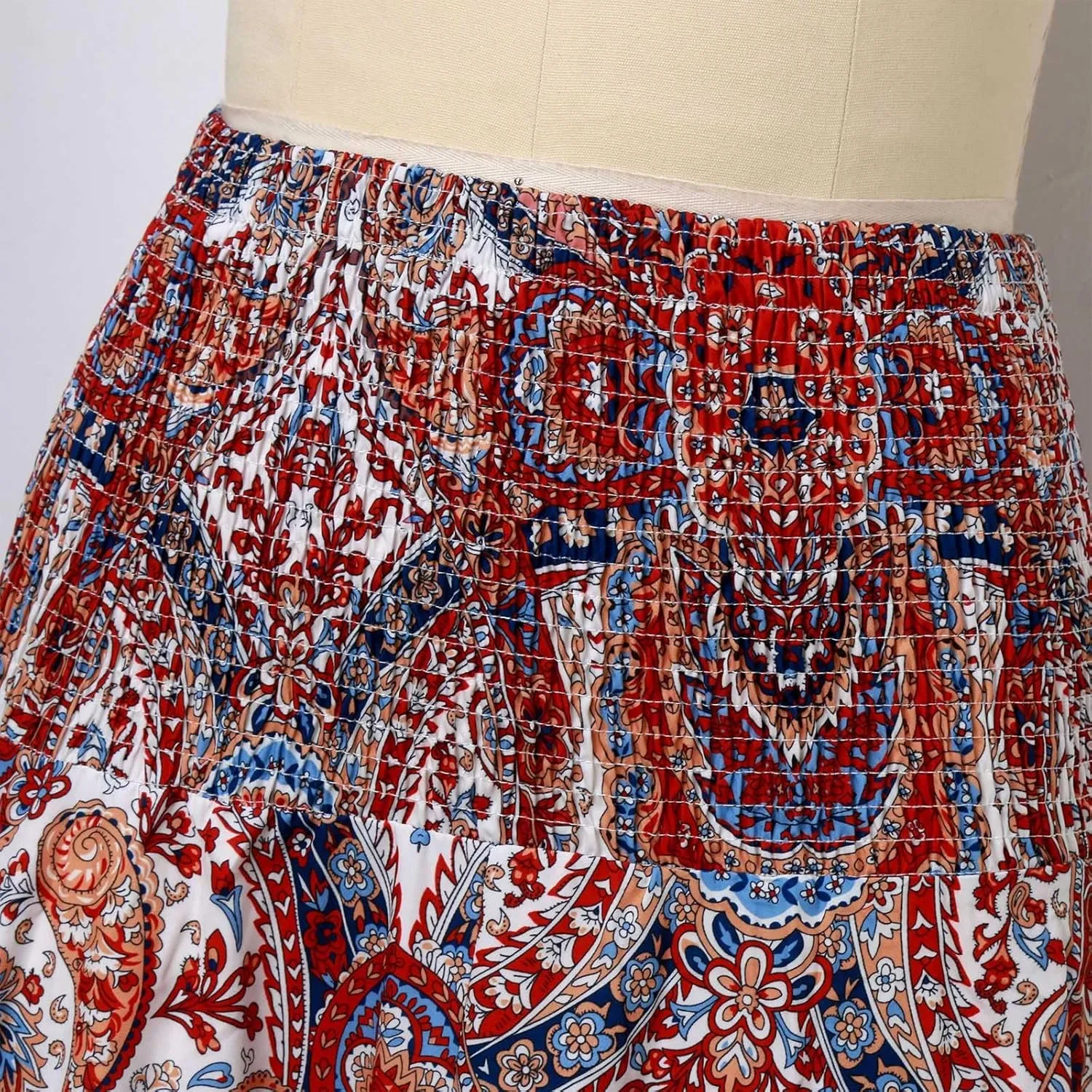 Boho Maxi Skirts for Women 2025 Summer Elegant High Waisted Flowy Swing A-Line Floral Long Skirt