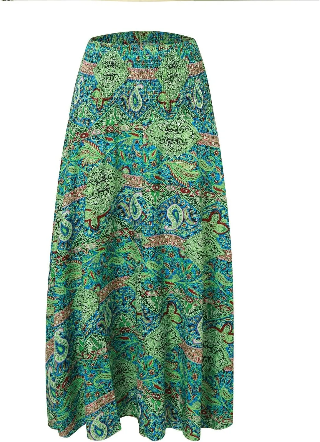 Boho Maxi Skirts for Women 2025 Summer Elegant High Waisted Flowy Swing A-Line Floral Long Skirt