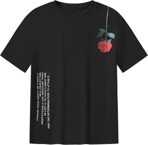 Boy's Graphic T Shirts Tees Floral Letter Short Sleeve Crew Neck T-Shirts Summer Tops