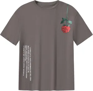 Boy's Graphic T Shirts Tees Floral Letter Short Sleeve Crew Neck T-Shirts Summer Tops