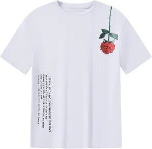 Boy's Graphic T Shirts Tees Floral Letter Short Sleeve Crew Neck T-Shirts Summer Tops