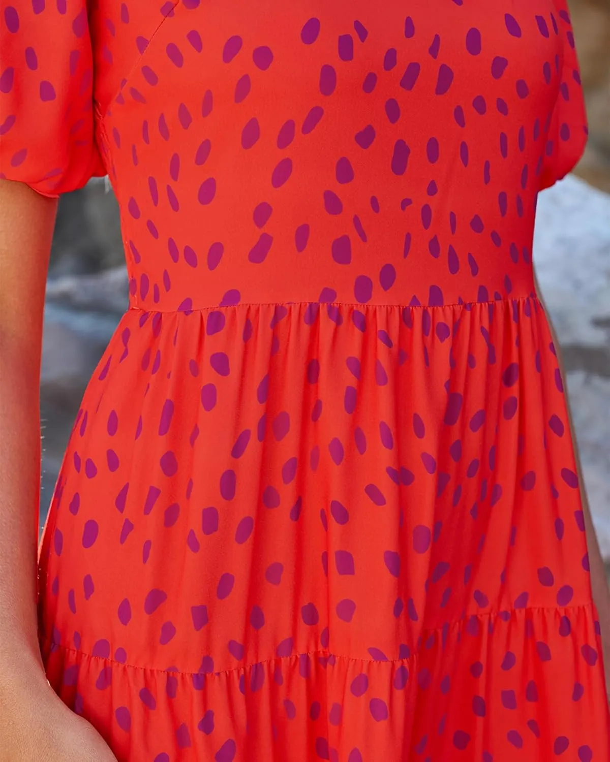BTFBM Casual Women Summer Dresses 2024 Puff Sleeve Floral Maxi Dresses Smocked Backless Flowy Tiered Beach Long Dress