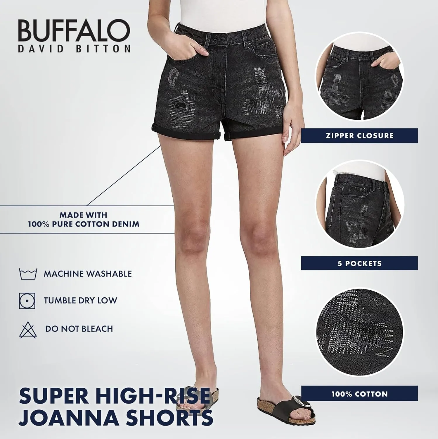 Buffalo David Bitton Women's Joanna Super High Rise Denim Shorts