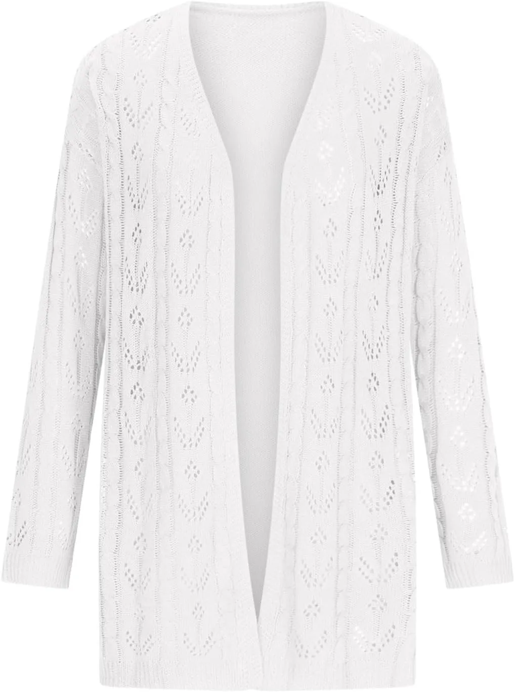 Chic Cable Knit Cardigan for Womens Open Front Cardigan Sweaters Fashion Crochet Cable Knit Chunky Outwear Coats