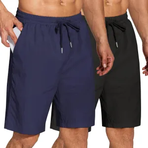 COOFANDY Men's Summer Beach Shorts Lightweight Elastic Waist Drawstring Casual Shorts with Pocket