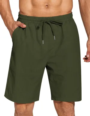 COOFANDY Men's Summer Beach Shorts Lightweight Elastic Waist Drawstring Casual Shorts with Pocket