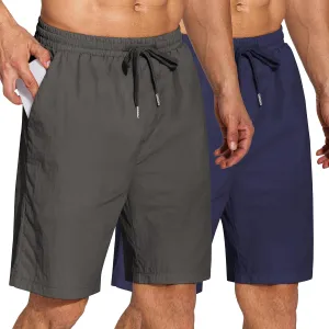 COOFANDY Men's Summer Beach Shorts Lightweight Elastic Waist Drawstring Casual Shorts with Pocket