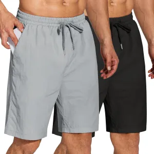 COOFANDY Men's Summer Beach Shorts Lightweight Elastic Waist Drawstring Casual Shorts with Pocket