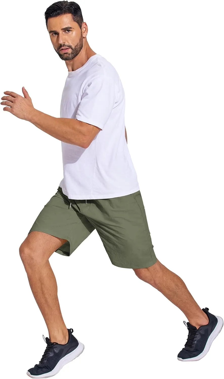COOFANDY Men's Summer Beach Shorts Lightweight Elastic Waist Drawstring Casual Shorts with Pocket