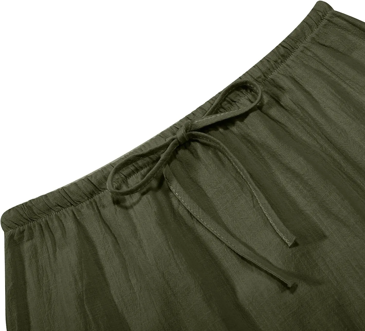 Cotton Linen Maxi Skirts for Women 2025 Summer Drawstring Low Rise A-Line Skirts Casual Loose Flowy Long Beach Skirt