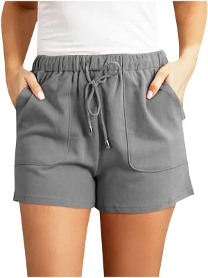 Cotton Linen Shorts for Women Trendy Casual High Waist Drawstring Short Pants 2024 Summer Loose Comfy Soft Lightweight Shorts