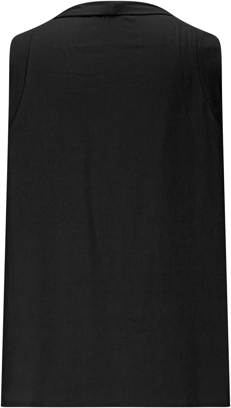 Cotton Linen Tank Tops for Women Casual Pleated Crewneck Sleeveless Summer Tank Shirts 2025 Solid Beach Dressy Vest