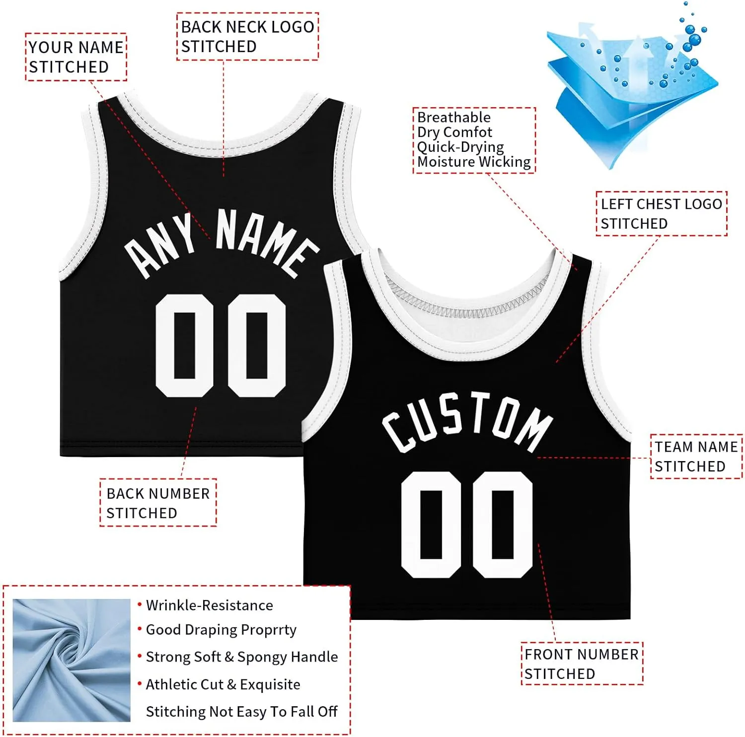 Custom Womens Crop Tops Sleeveless Workout Cute Cropped Tank Tops Summer Clothes Teen Girls