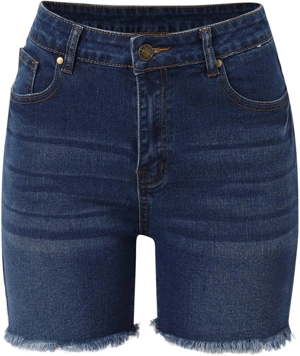 Denim Shorts Women High Waisted Stretchy Button Casual Jeans Shorts Slim Fit Plus Size 2025 Summer Trendy Jorts with Pockets