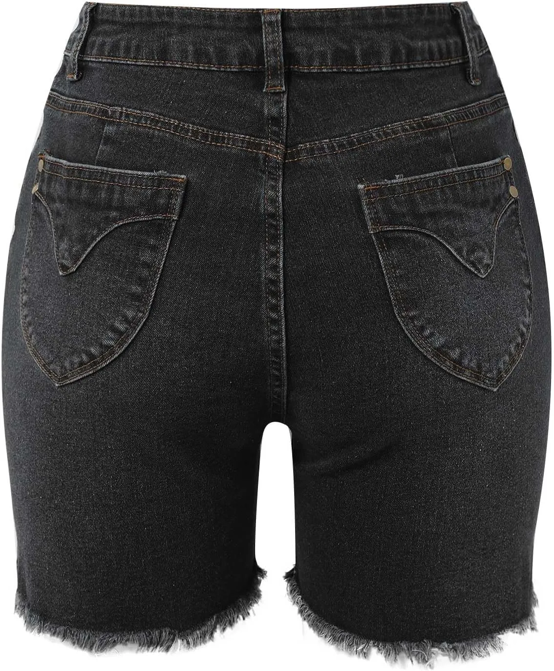Denim Shorts Women High Waisted Stretchy Button Casual Jeans Shorts Slim Fit Plus Size 2025 Summer Trendy Jorts with Pockets