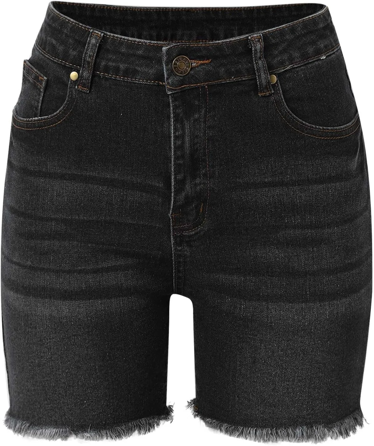 Denim Shorts Women High Waisted Stretchy Button Casual Jeans Shorts Slim Fit Plus Size 2025 Summer Trendy Jorts with Pockets