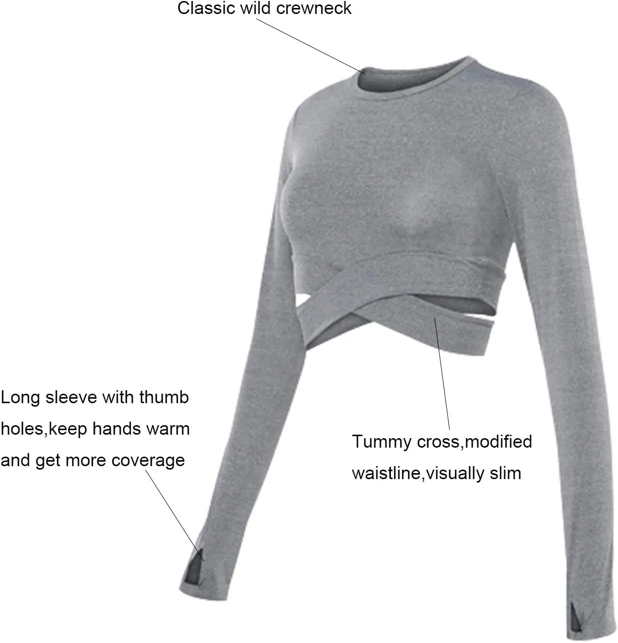 DREAM SLIM Short Sleeve Crop Tops for Women Tummy Cross Fitted Yoga Running Shirts Gym Workout Cropped Tank Tops