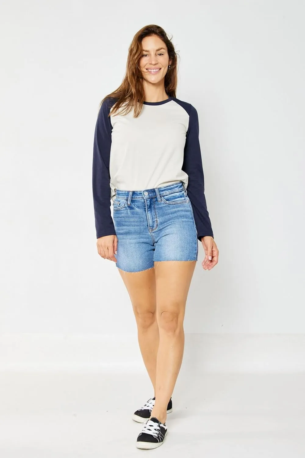 Fiercely Bella Boutique' High-Waist Classic Denim Shorts (15277)
