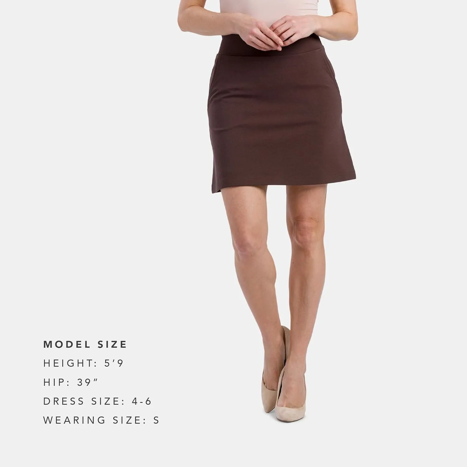 Fishers Finery Women's Ecofabric Ponte Stretch A-Line Skirt with Side Pockets