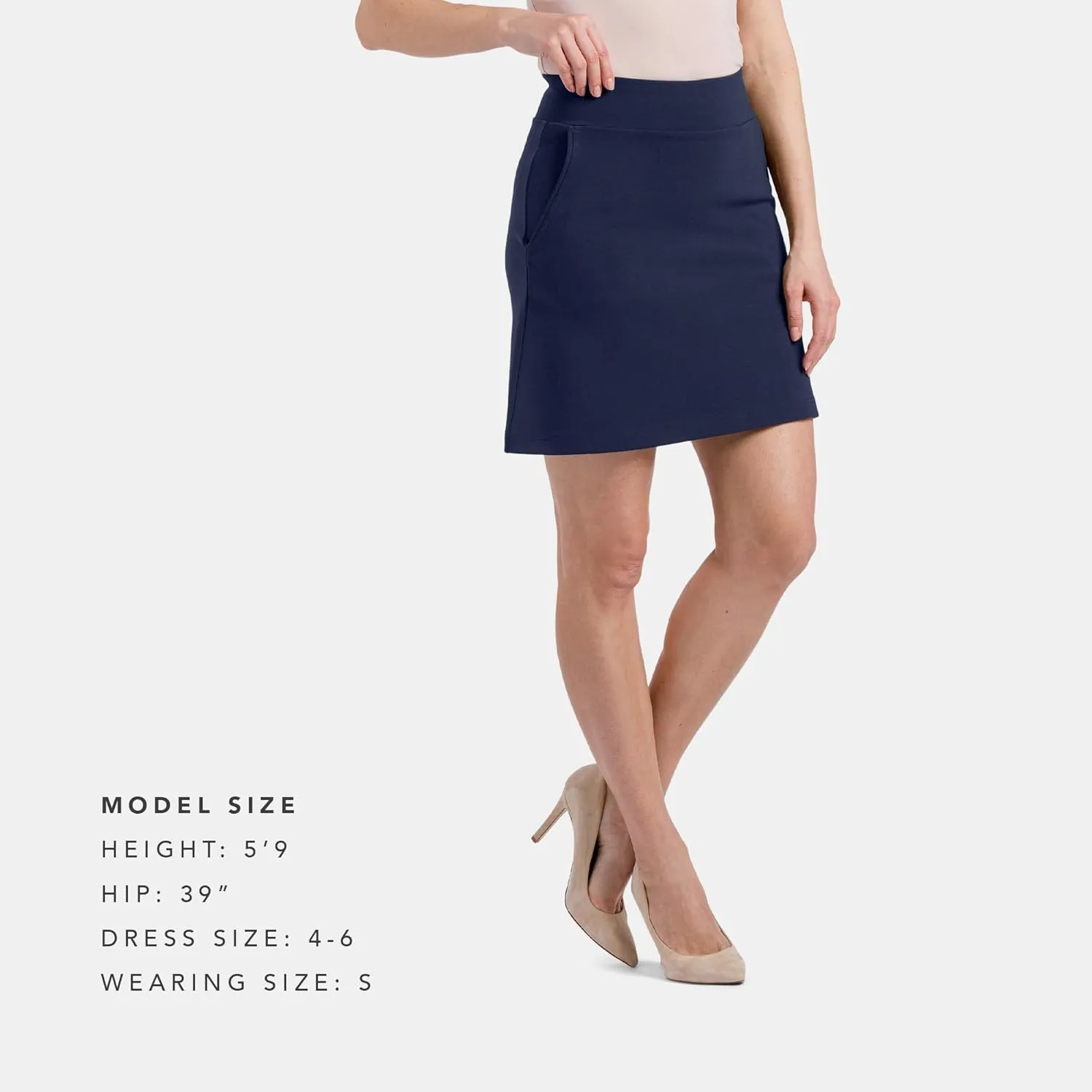 Fishers Finery Women's Ecofabric Ponte Stretch A-Line Skirt with Side Pockets