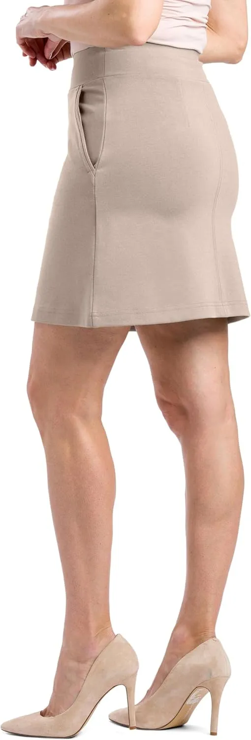 Fishers Finery Women's Ecofabric Ponte Stretch A-Line Skirt with Side Pockets