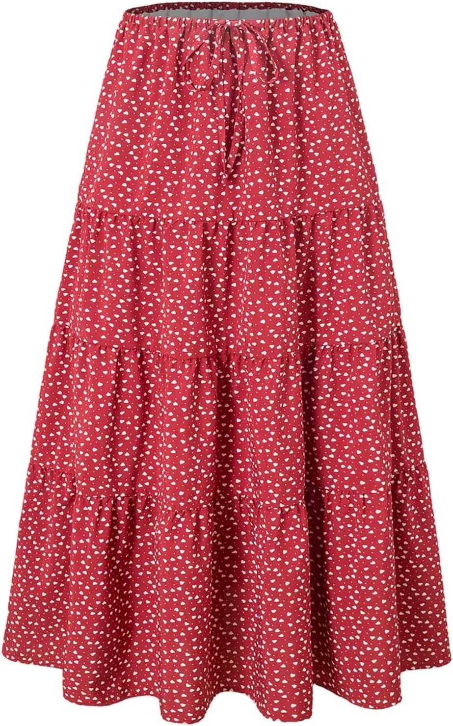Floral Boho Maxi Skirts for Women 2025 Summer Vacation Elastic High Waisted Flowy A-Line Swing Skirt