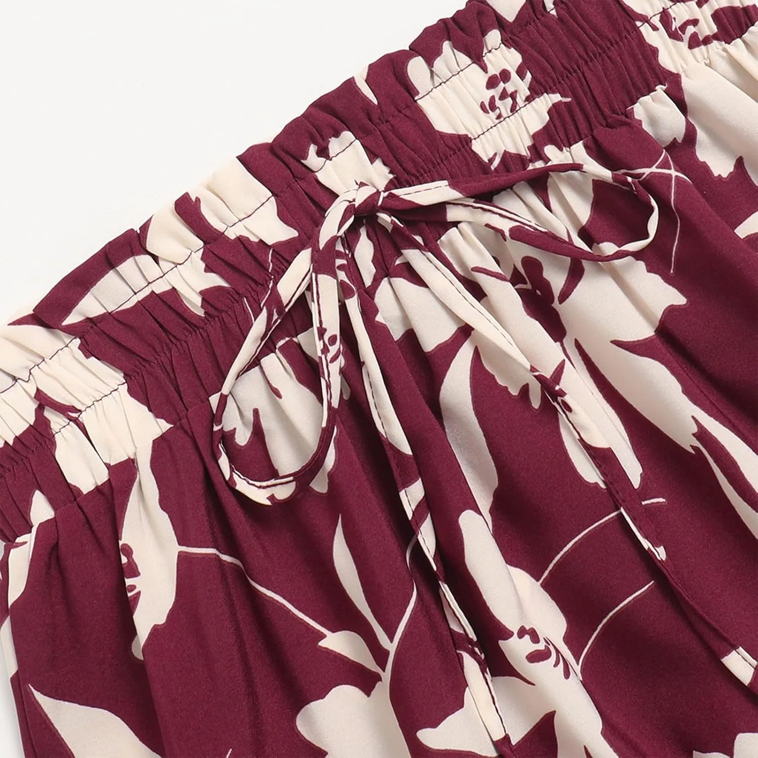 Floral Maxi Skirt for Women Summer Comfy Tiered Elastic High Waisted Midi Skirts A-Line Flowy Swing Long Skirts