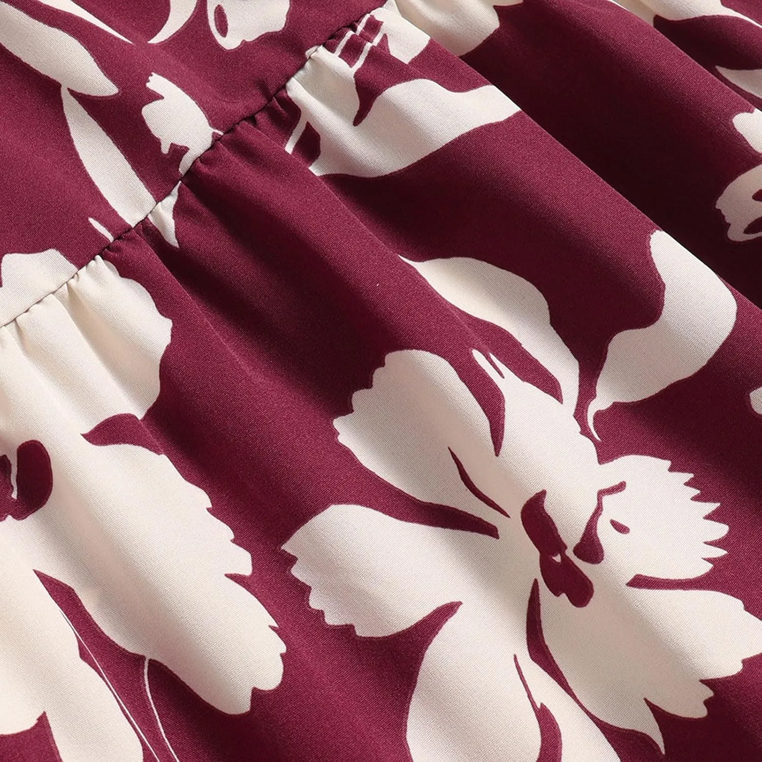Floral Maxi Skirt for Women Summer Comfy Tiered Elastic High Waisted Midi Skirts A-Line Flowy Swing Long Skirts