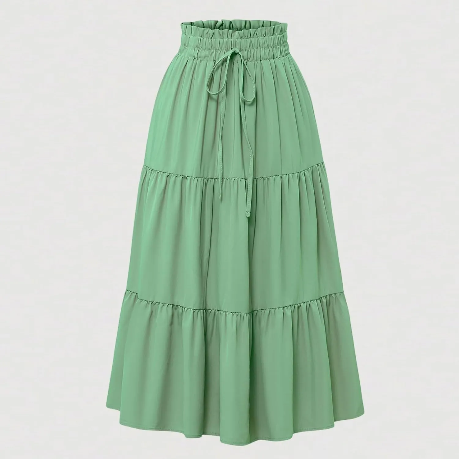 Floral Pleated Skirts for Women Midi Length Summer Casual Boho Renaissance Flowy Plus Size Tiered A Line Skirt