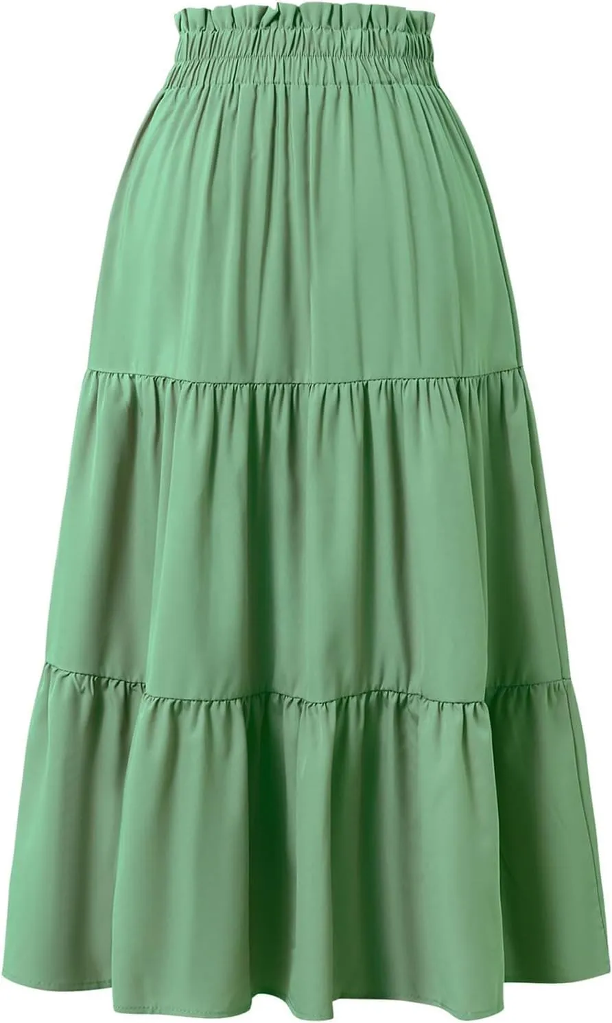 Floral Pleated Skirts for Women Midi Length Summer Casual Boho Renaissance Flowy Plus Size Tiered A Line Skirt