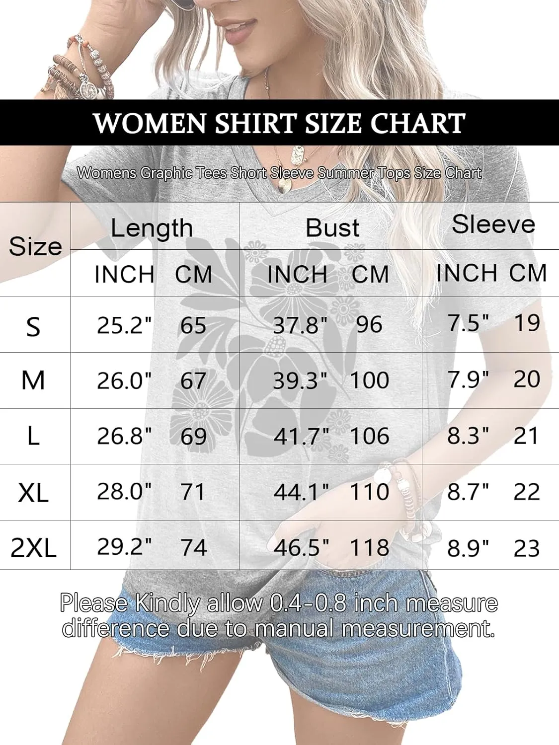 Flower Kindly Shirt for Women Funny Wildflower Plant T-Shirt Bohemian Summer Vacation V Neck Tops