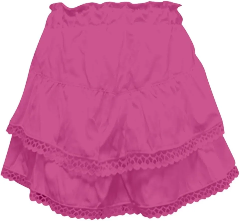 Flowy Shorts for Women Casual Boho Ruffle Tiered Skorts High Waisted Mini Skirts Golf Tennis Crochet Shorts