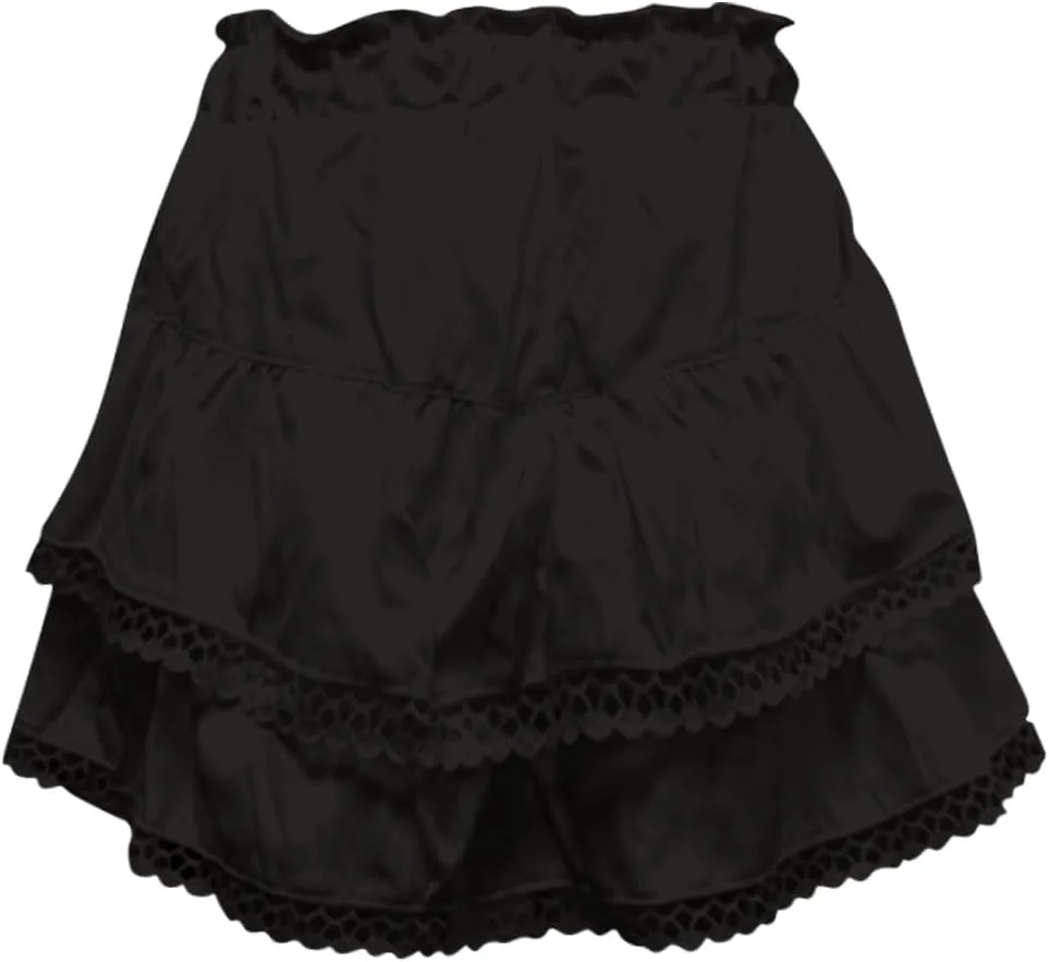 Flowy Shorts for Women Casual Boho Ruffle Tiered Skorts High Waisted Mini Skirts Golf Tennis Crochet Shorts