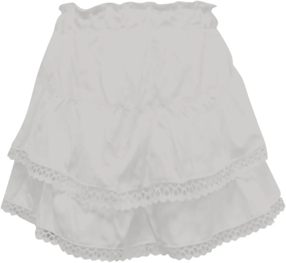Flowy Shorts for Women Casual Boho Ruffle Tiered Skorts High Waisted Mini Skirts Golf Tennis Crochet Shorts