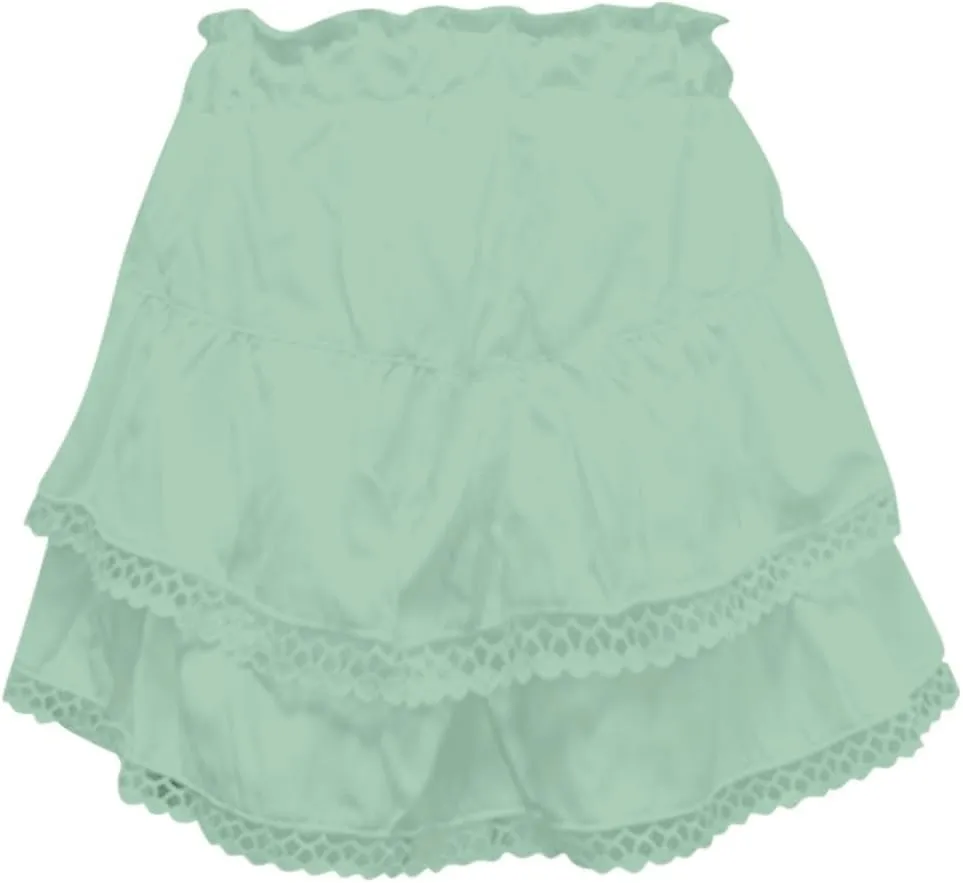 Flowy Shorts for Women Casual Boho Ruffle Tiered Skorts High Waisted Mini Skirts Golf Tennis Crochet Shorts