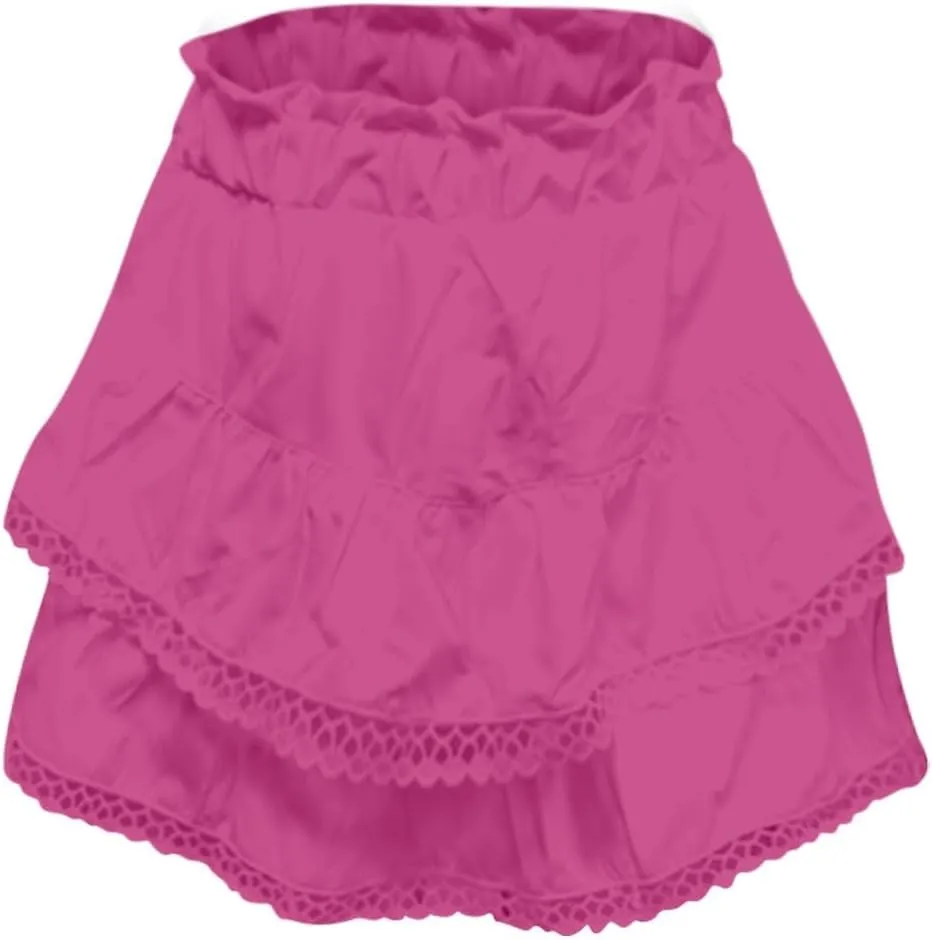 Flowy Shorts for Women Casual Boho Ruffle Tiered Skorts High Waisted Mini Skirts Golf Tennis Crochet Shorts